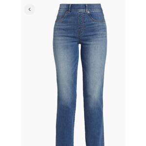 Spanx Jeans Womens Large Pull On Stretch Straight Leg High Rise Casual Retail128